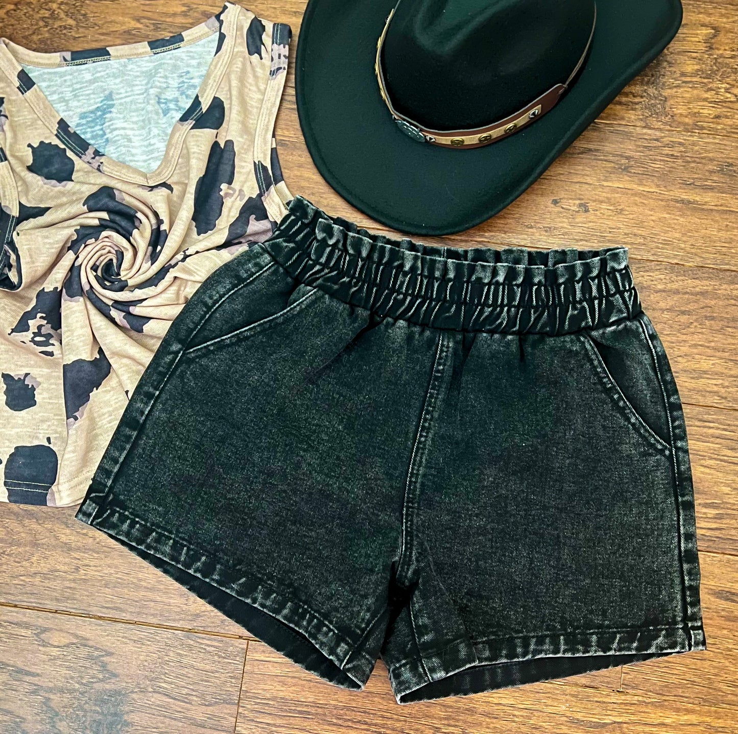 Bleach Washed Shorts