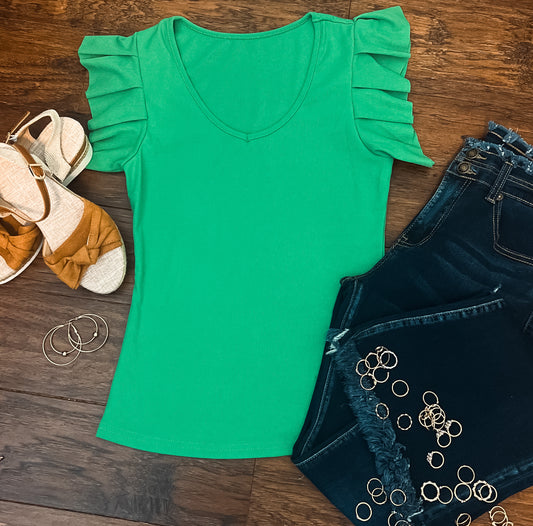 Pleated Sleeve Top
