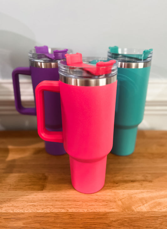 40oz Stainless Steel Tumbler with Straw