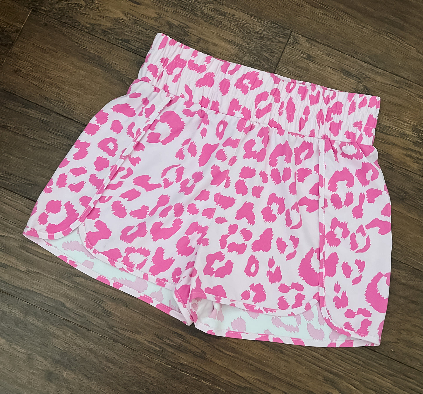 Pink Leopard Athletic Shorts
