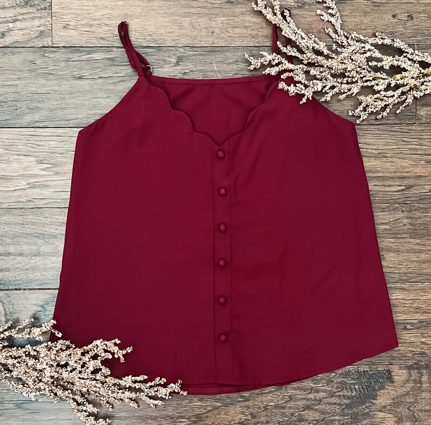 Burgundy Scallop Tank