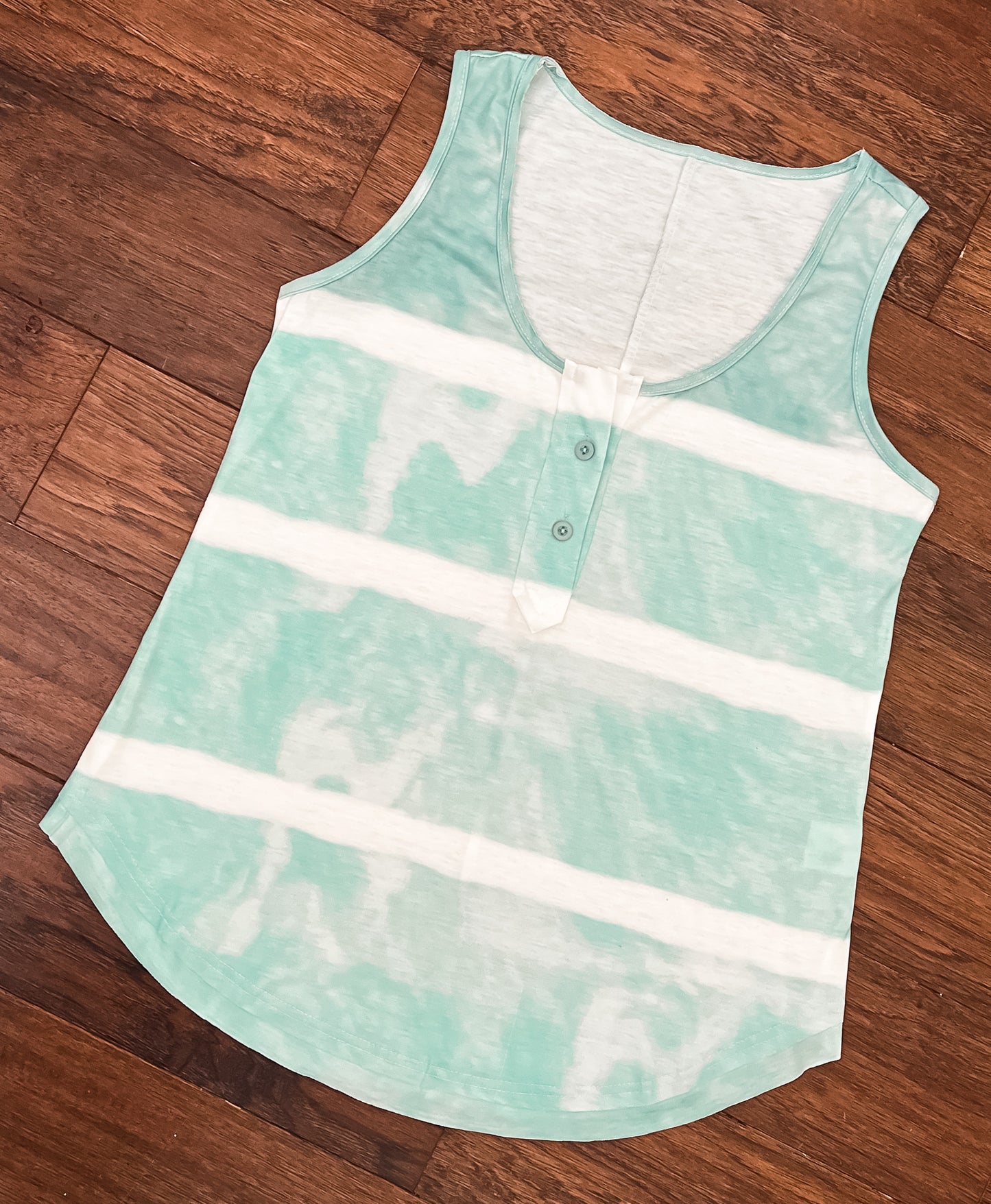 Teal Button Tank