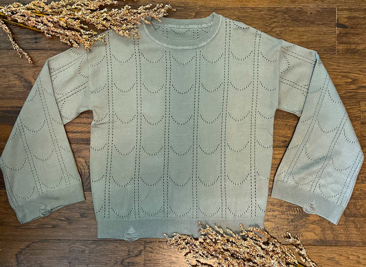 Distressed Bell Sweater