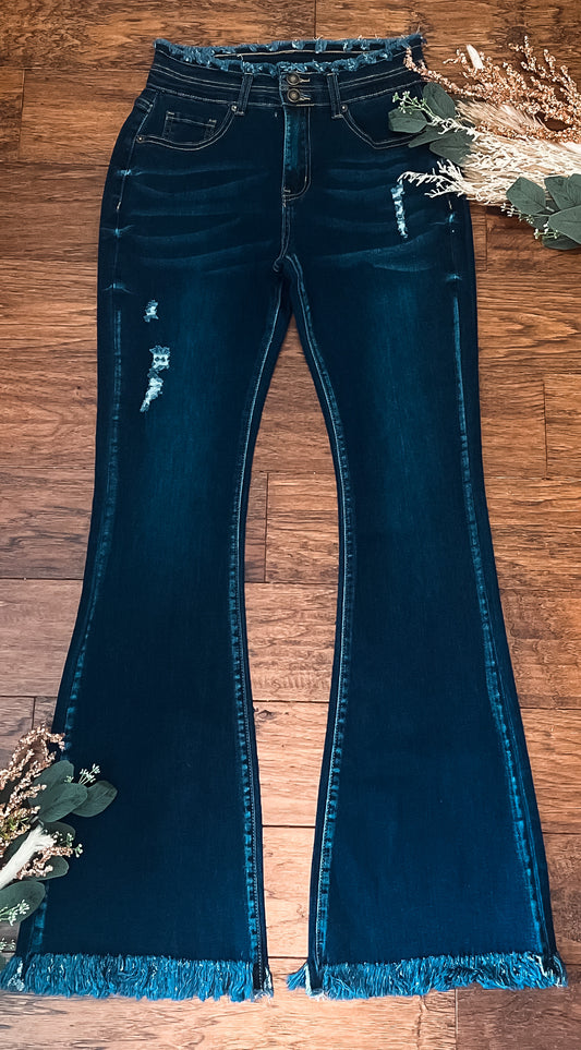 Frayed Flare Jeans