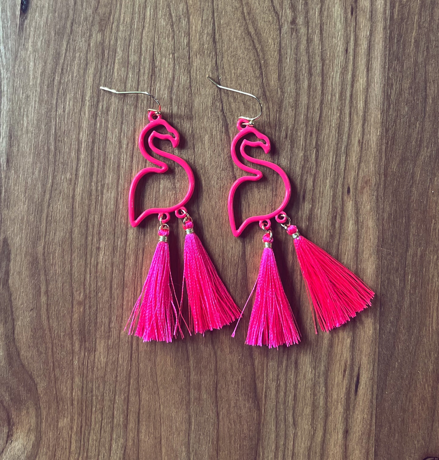 Flamingo Tassel Earrings