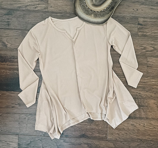 Beige Hemline Top