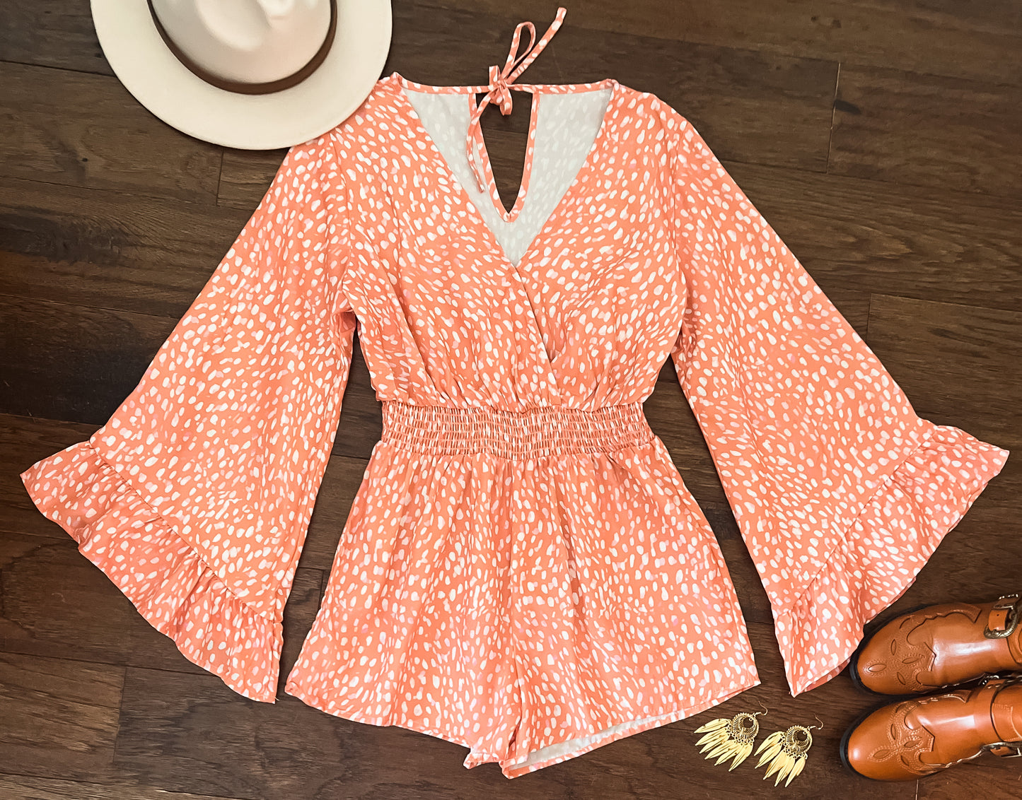 Orange Spotted Romper