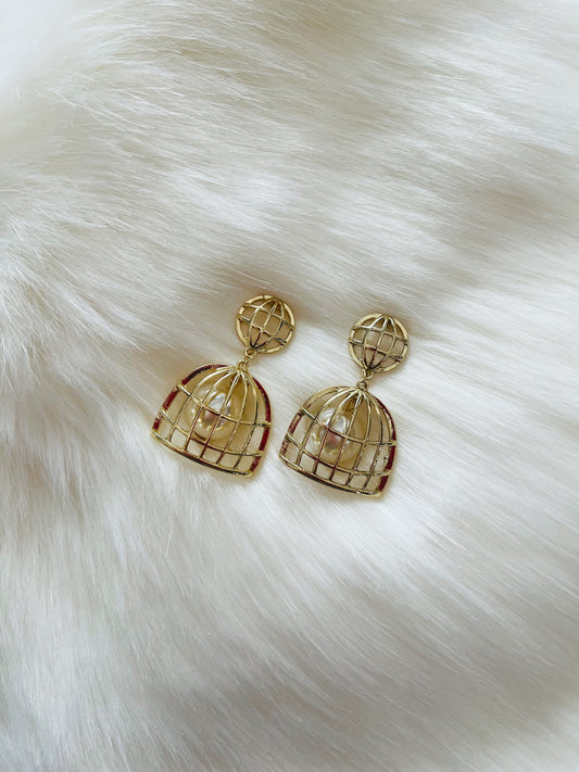 Pearl Cage Earrings