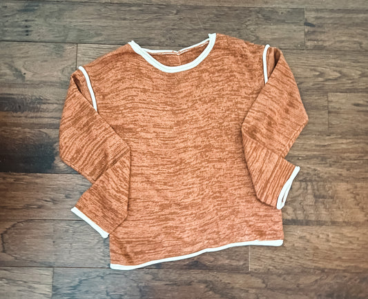 Orange Fringe Back Sweater