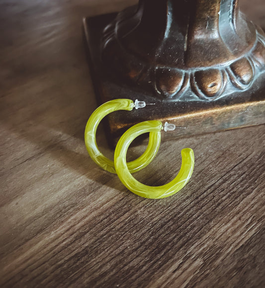 Jade Color  Hoop Earrings