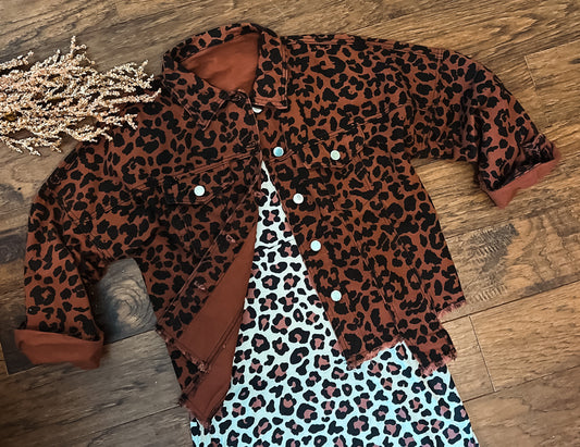 Leopard Denim Jacket