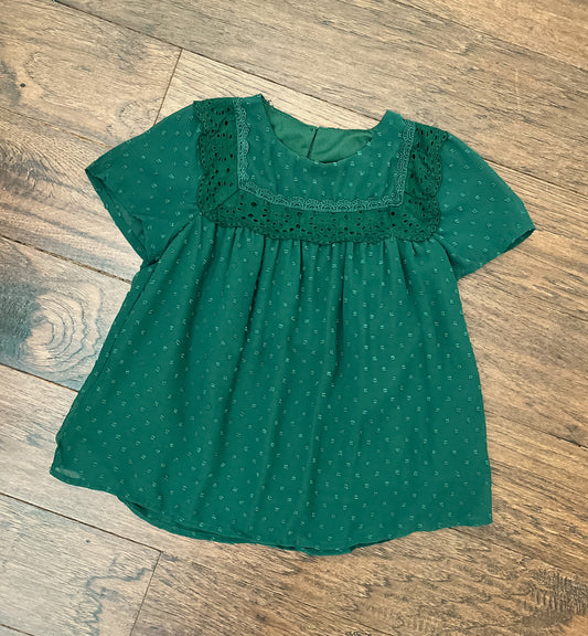 Mini Green Woven Top