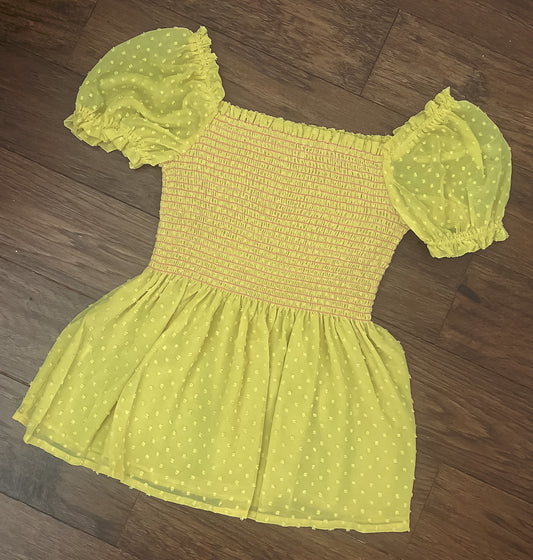 Yellow/Pink Fitted Woven Top