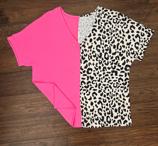 Pink/Leopard Block Shirt