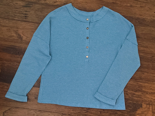 Blue Slouch Thermal Top